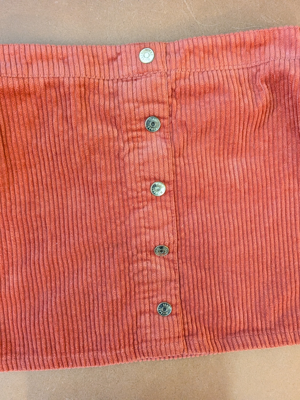 Isaac Mizrahi Rust Orange Corduroy Waistband Skirt
